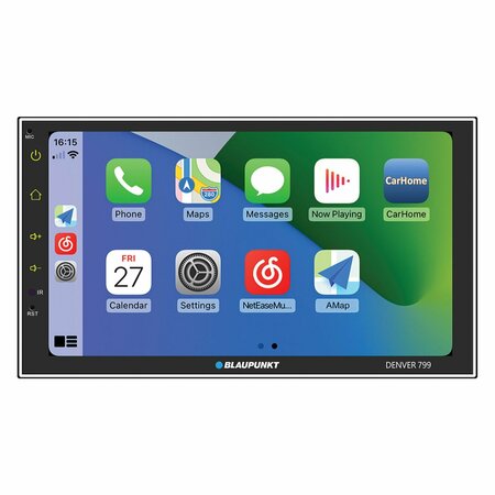 BLAUPUNKT DENVER 799WL 7-In. Double-DIN Digital Media Receiver with Bluetooth, Apple CarPlay, and Android Auto DENVER799WL